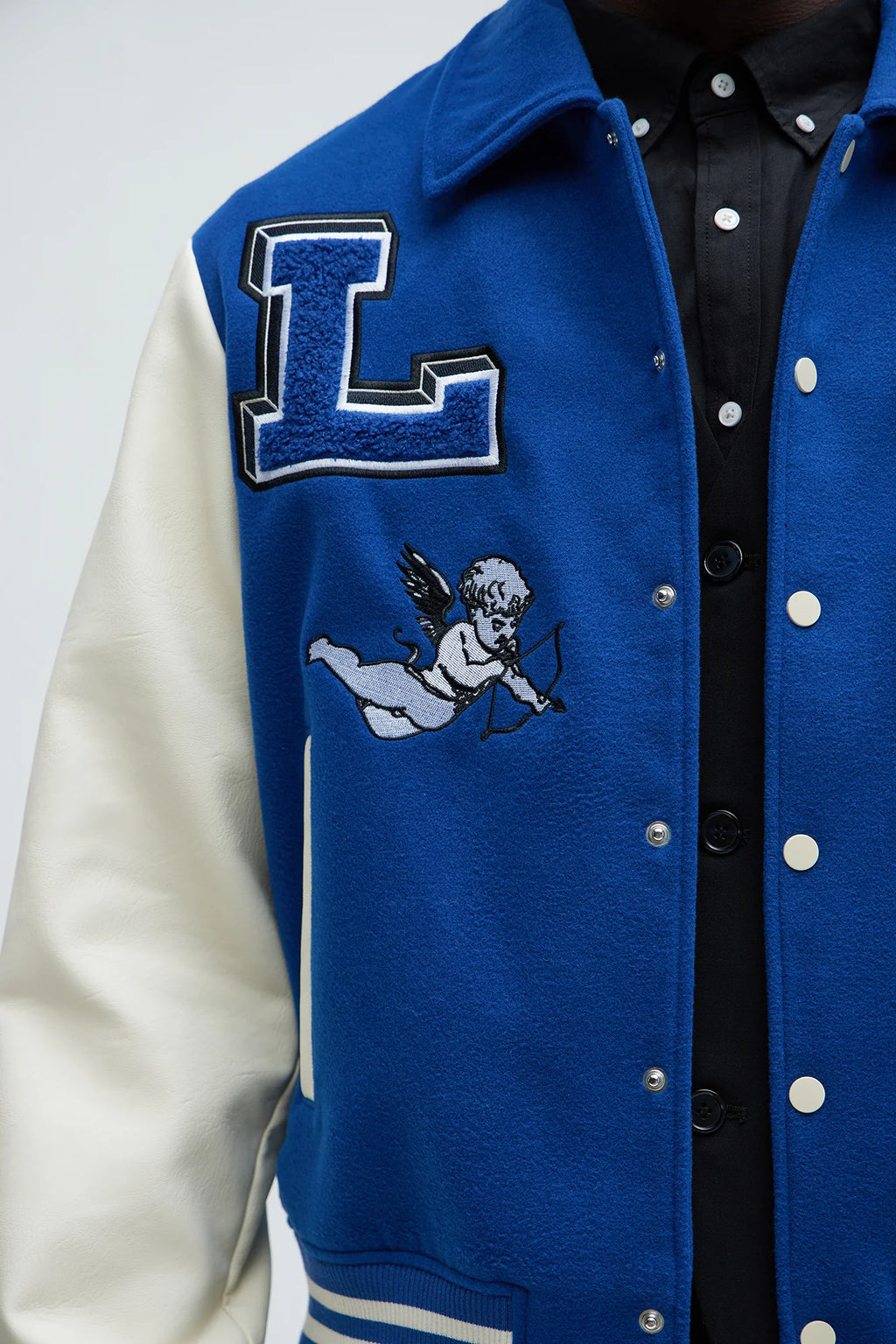 Luxus® LA Patchwork Varsity Jacket - Royal/combo