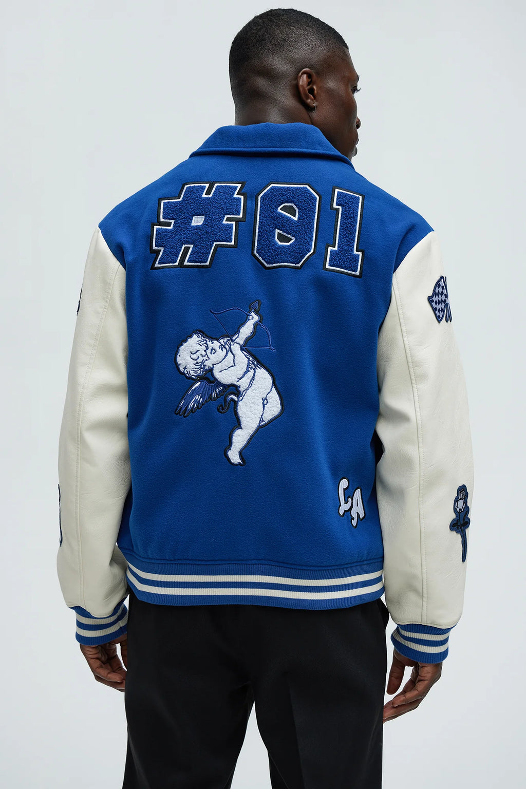 Luxus® LA Patchwork Varsity Jacket - Royal/combo