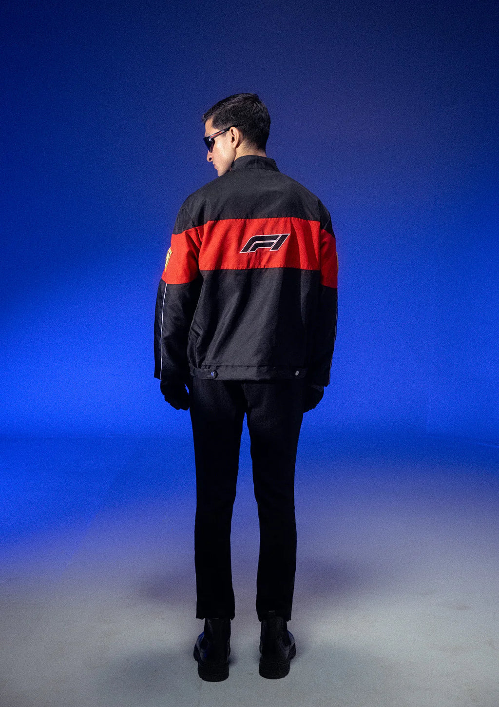 Luxus® Unisex Black & Red Racer Jacket