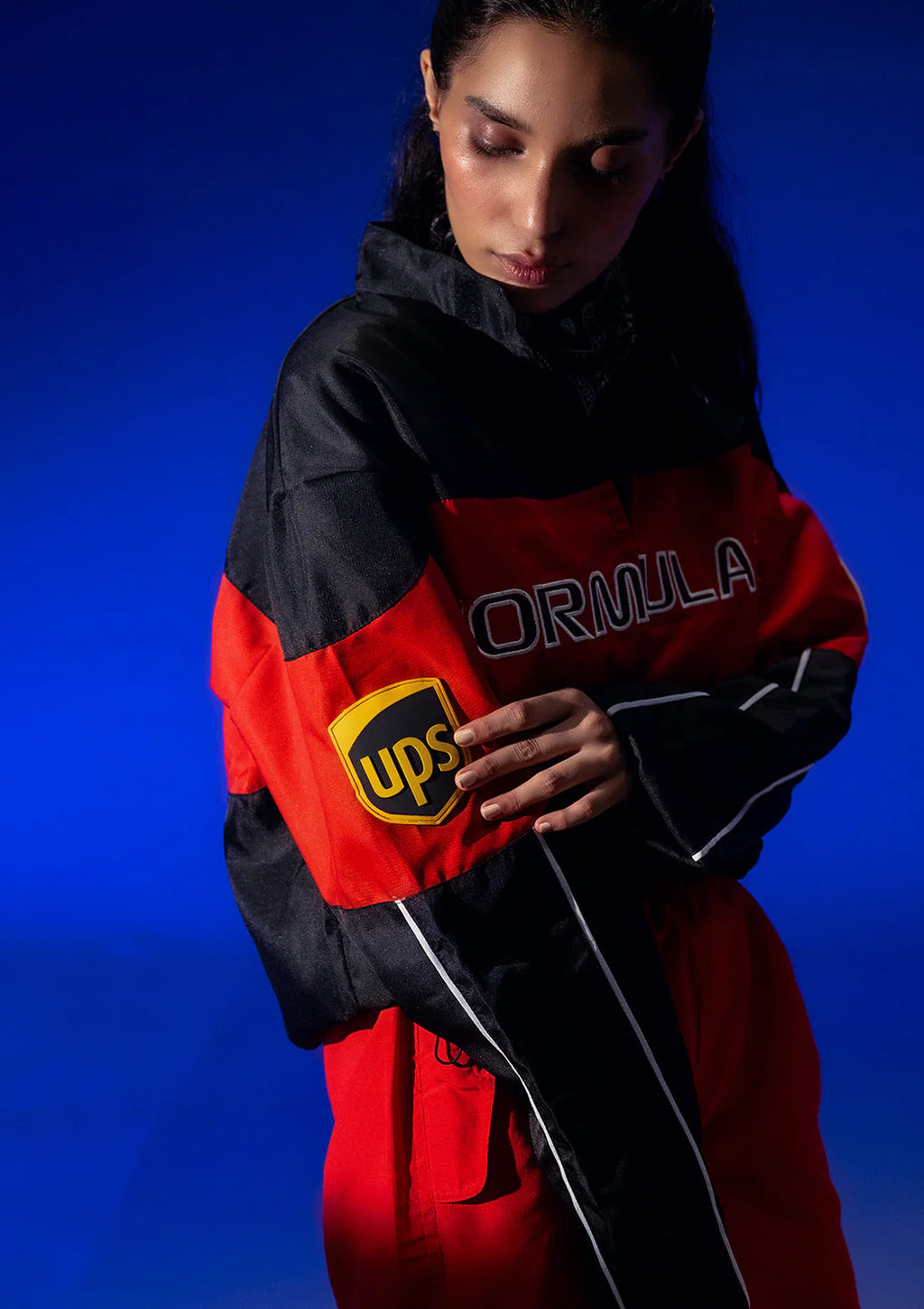 Luxus® Unisex Black & Red Racer Jacket