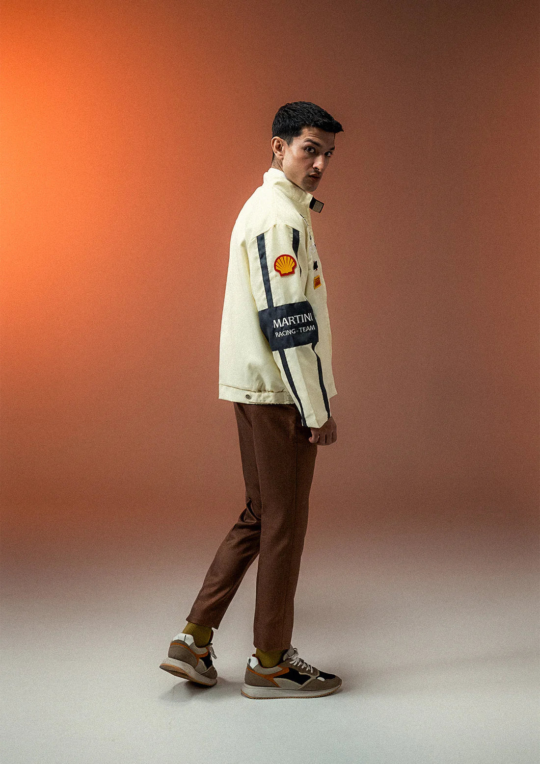 Luxus® Unisex Apex Racer Beige & Grey Racer Jacket