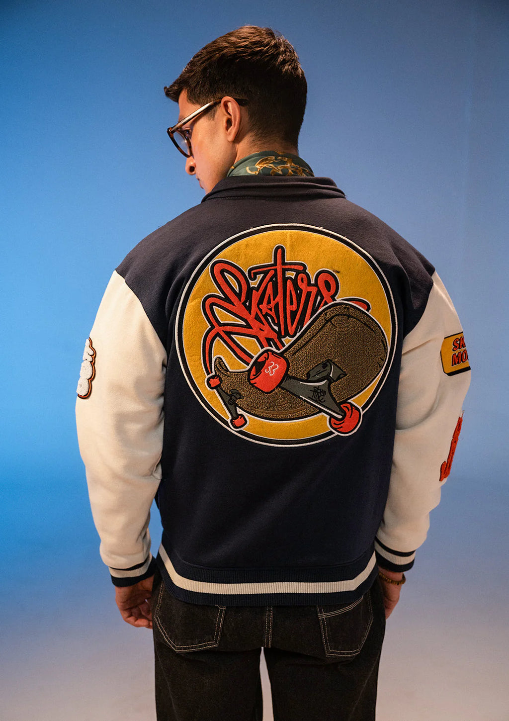 Luxus® Unisex Force Navy Blue Varsity Jacket