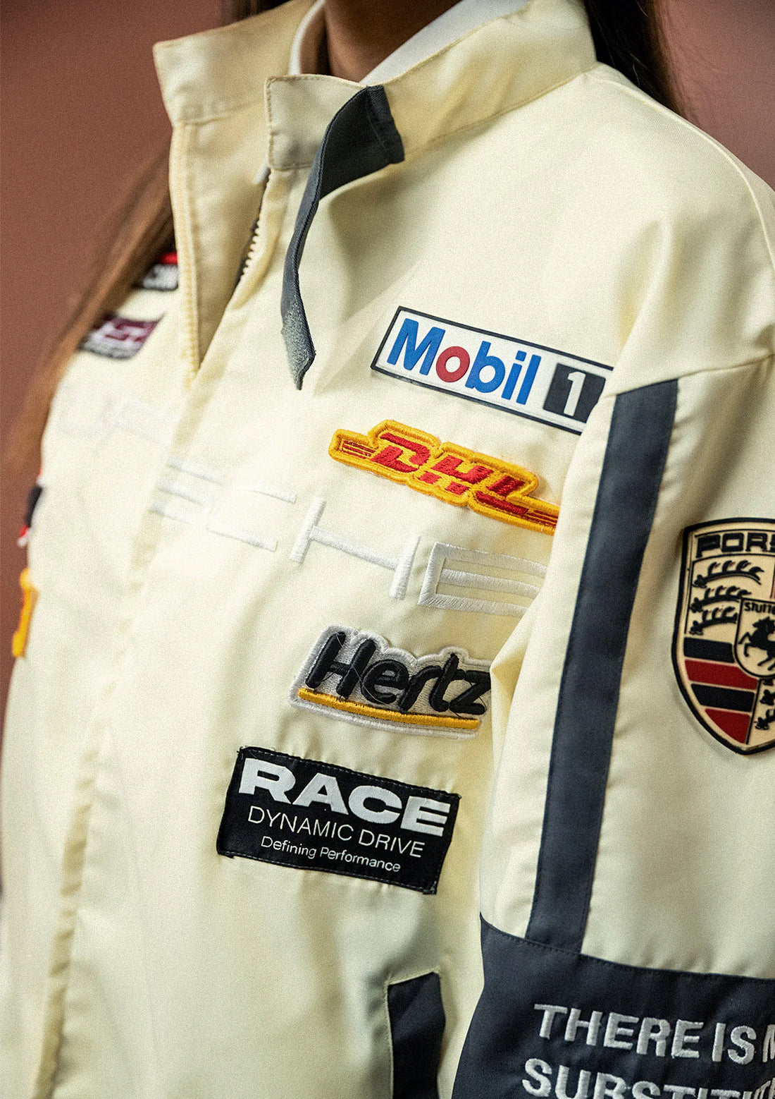 Luxus® Unisex Apex Racer Beige & Grey Racer Jacket