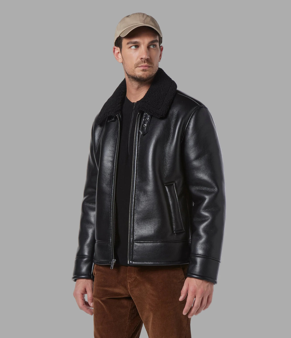 Luxus® Cadman Faux Shearling Aviator Jacket