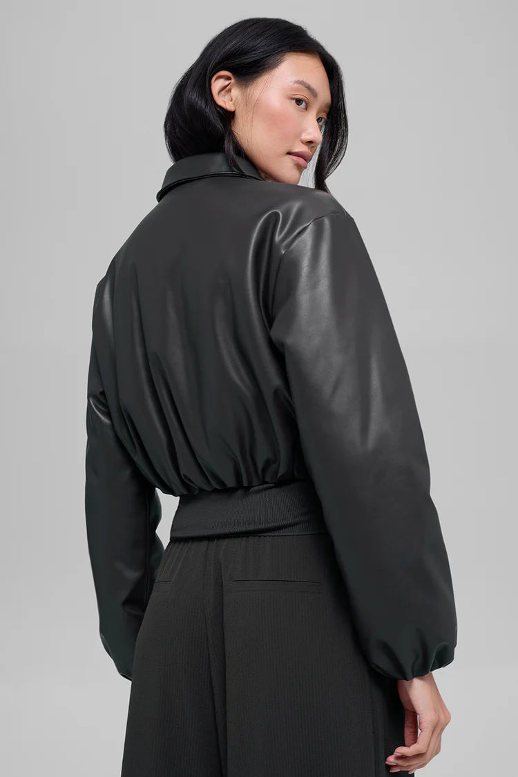 Luxus® Faux Leather Cropped Premier Bomber