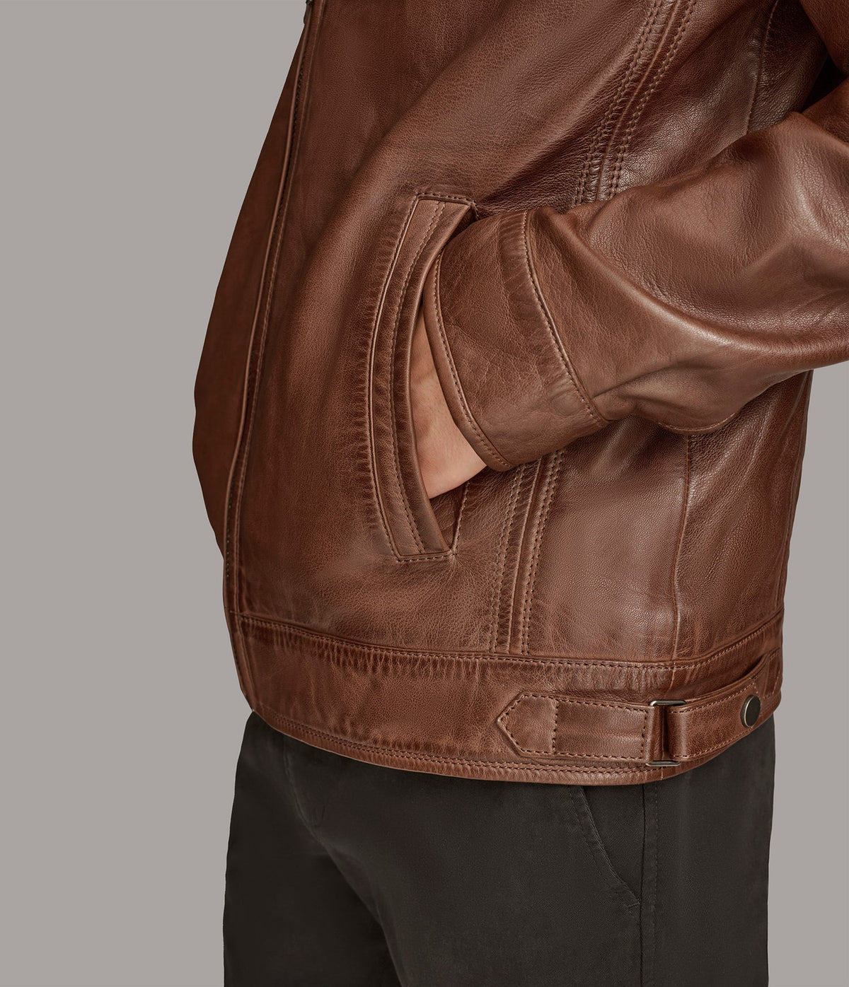 Luxus® Jett Leather Jacket with Removable Hood