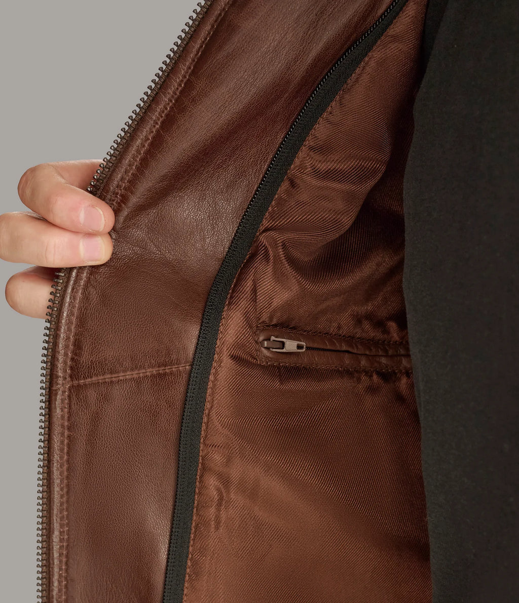 Luxus® Jett Leather Jacket with Removable Hood